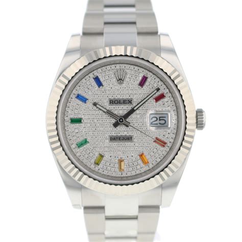 rolex datejust 41 rainbow|rolex datejust 41 for sale.